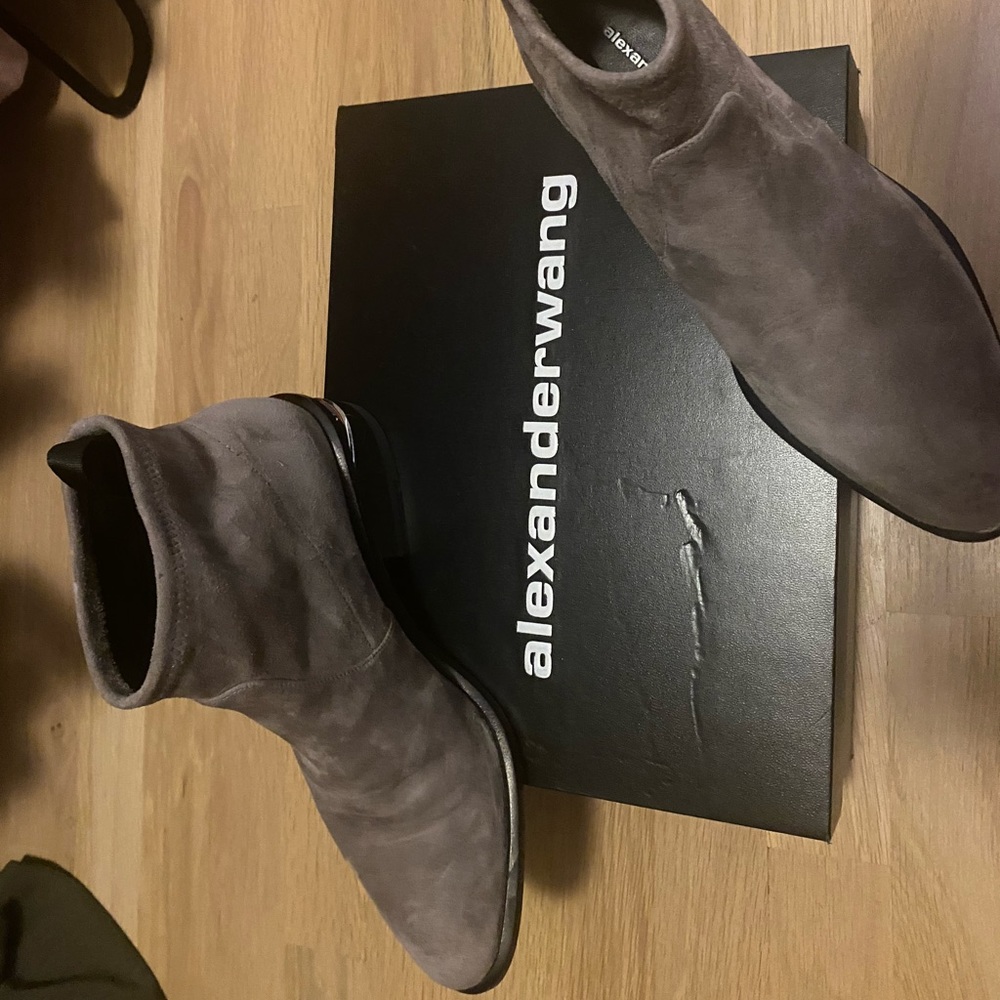 Alexander wang grey suede booties